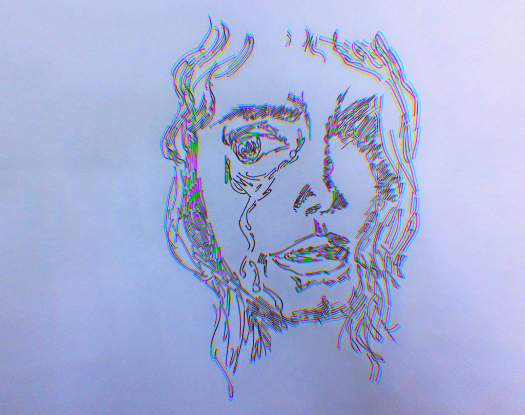Antiheroine essay feature image, a sketch of a girl crying based on Lana Del Rey.